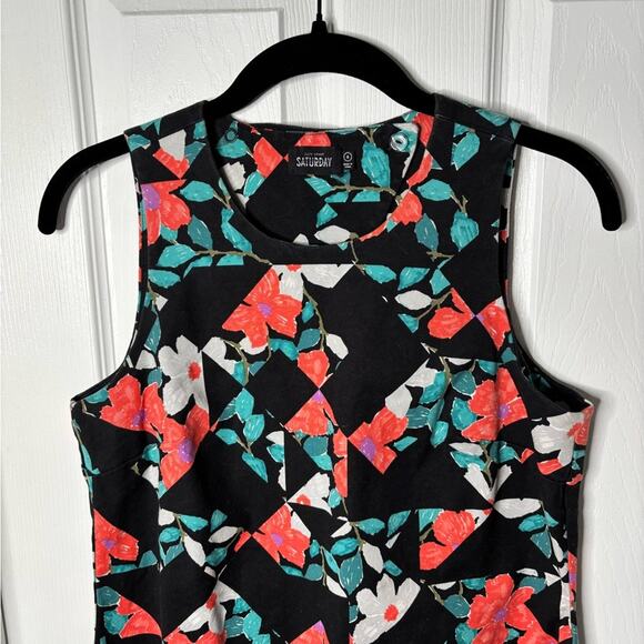 Kate Spade Saturday Black and Red Floral Sleeveless Sheath Dress Size 6 - Picture 2 of 7